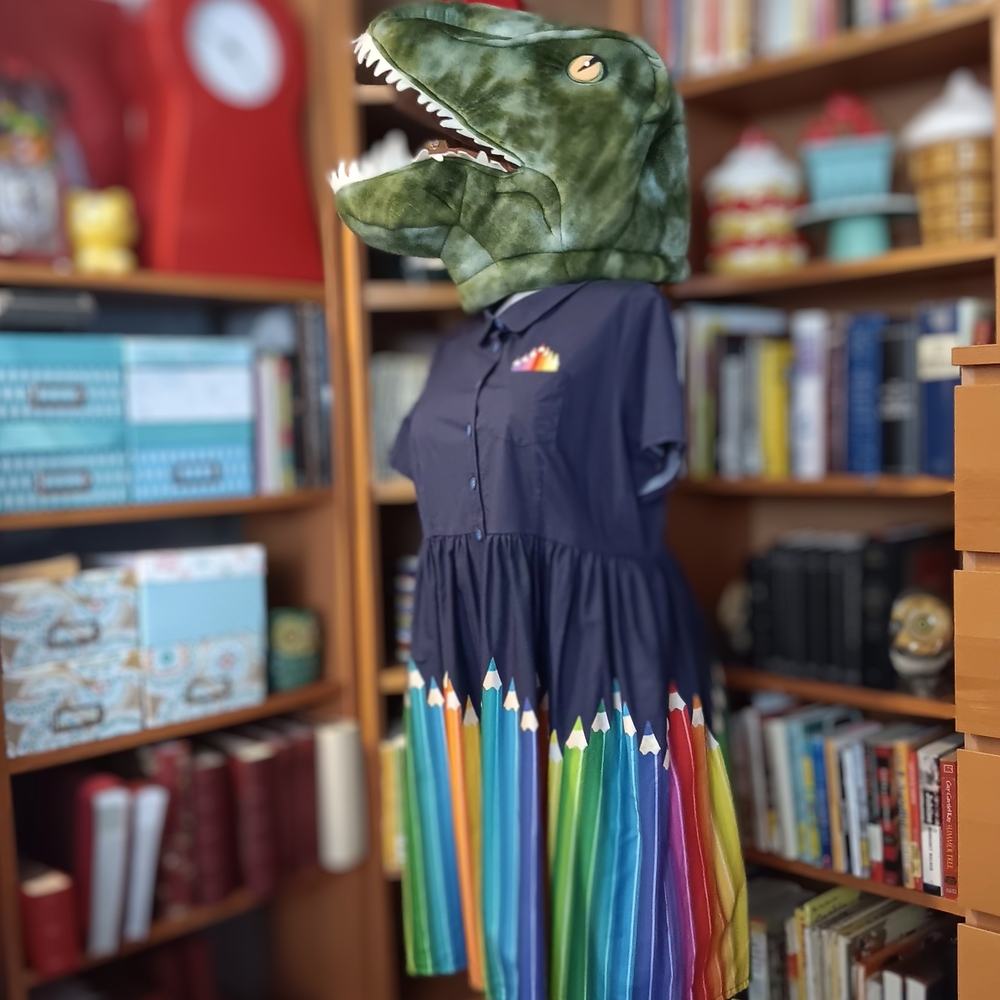 Harkel "Pencil Me In" Rainbow Colored Pencil Dress - Picture 2 of 14